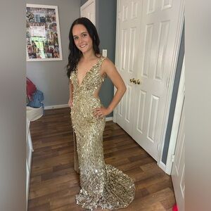 Sherri Hill 54912 Stunning Gold Dress